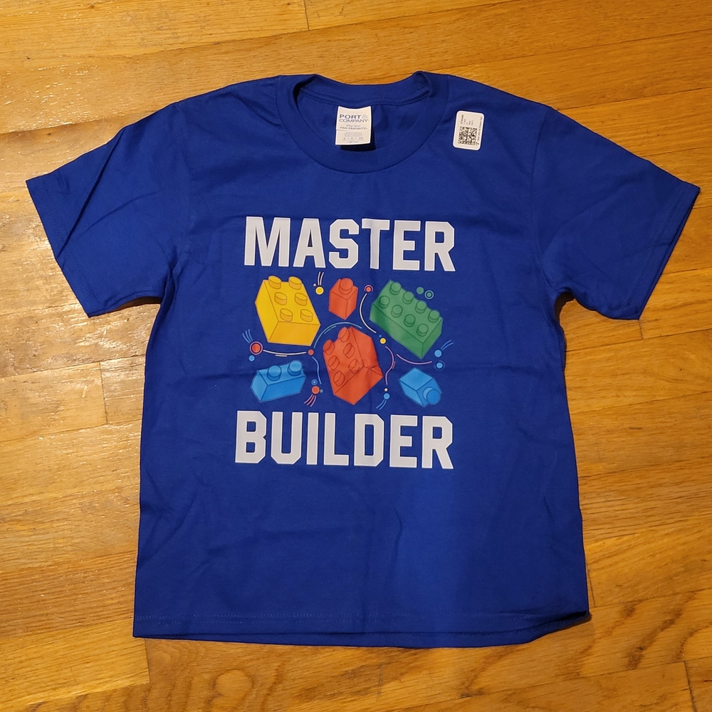 Port and Company Blue 'Master Builder' Kids Tee